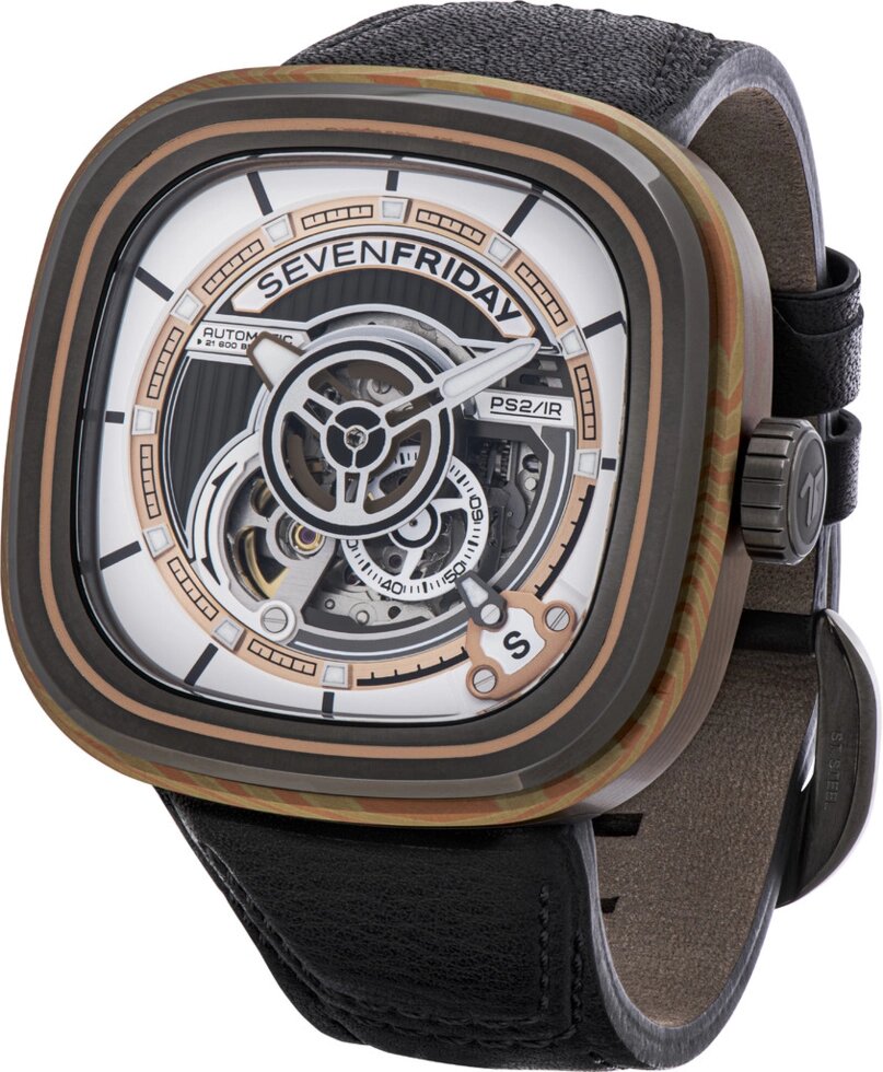 Годинник наручний чоловічий SEVENFRIDAY CUXEDO SF-PS2/02 (дизайн у стилі стародавньої металургійної техніки) від компанії "Cronos" поза часом - фото 1
