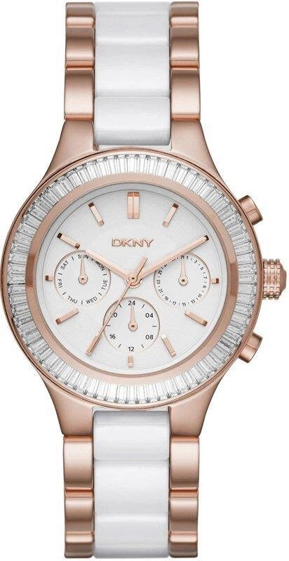 Годинник наручний жіночий DKNY NY2498 кварцовий, з кристалами, сталь/кераміка, США від компанії "Cronos" поза часом - фото 1