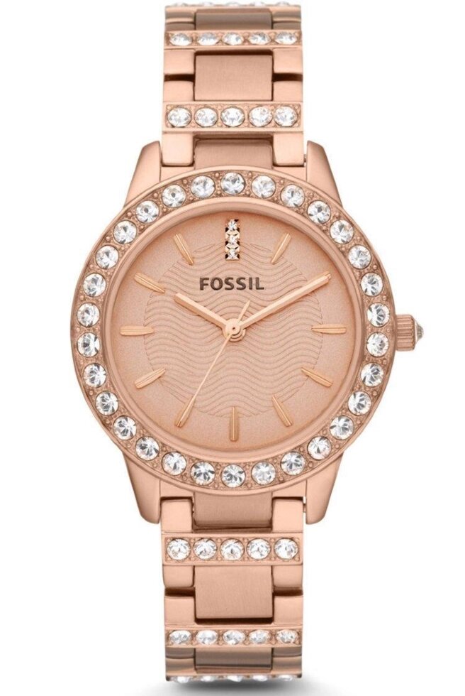 Годинник наручний жіночий FOSSIL ES3020 кварцовий, з фіанітами, колір рожевого золота, США від компанії "Cronos" поза часом - фото 1