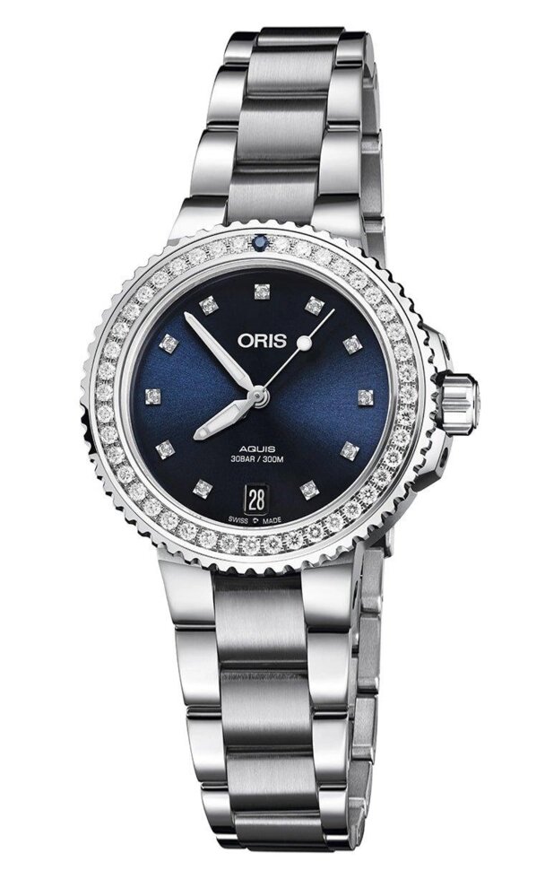 Годинник наручний жіночий Oris Diving Aquis Date Diamonds 733.7731.4995 RS 8.18.05 Р від компанії "Cronos" поза часом - фото 1