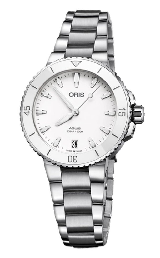 Годинник наручний жіночий Oris Diving Aquis Date Lady 733.7731.4151 MB 8.18.05 від компанії "Cronos" поза часом - фото 1