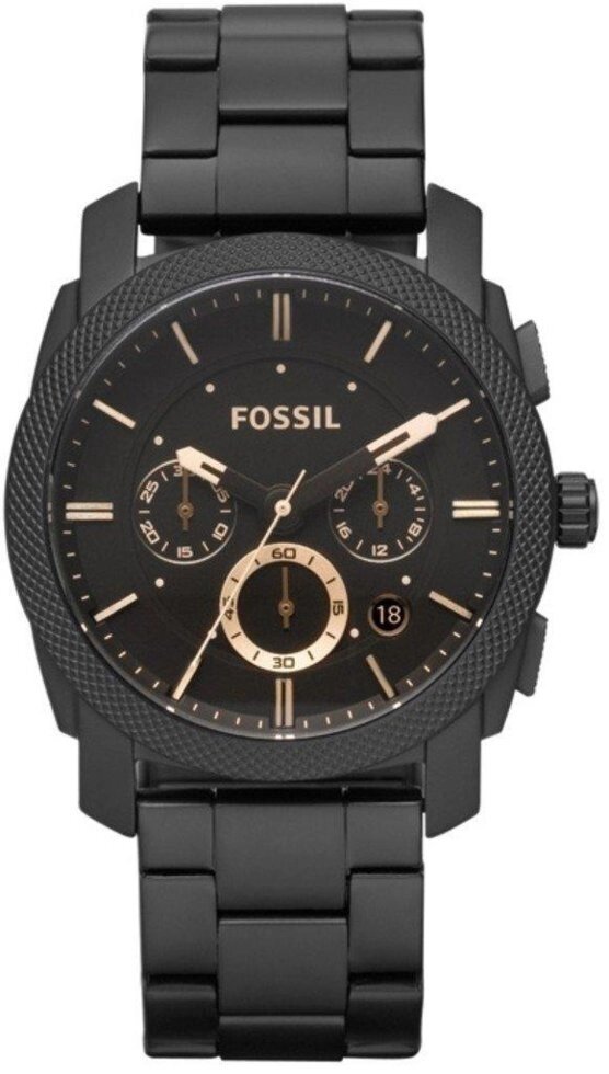Годинники наручні чоловічі FOSSIL FS4682 кварцові, на браслеті, чорні, США від компанії "Cronos" поза часом - фото 1