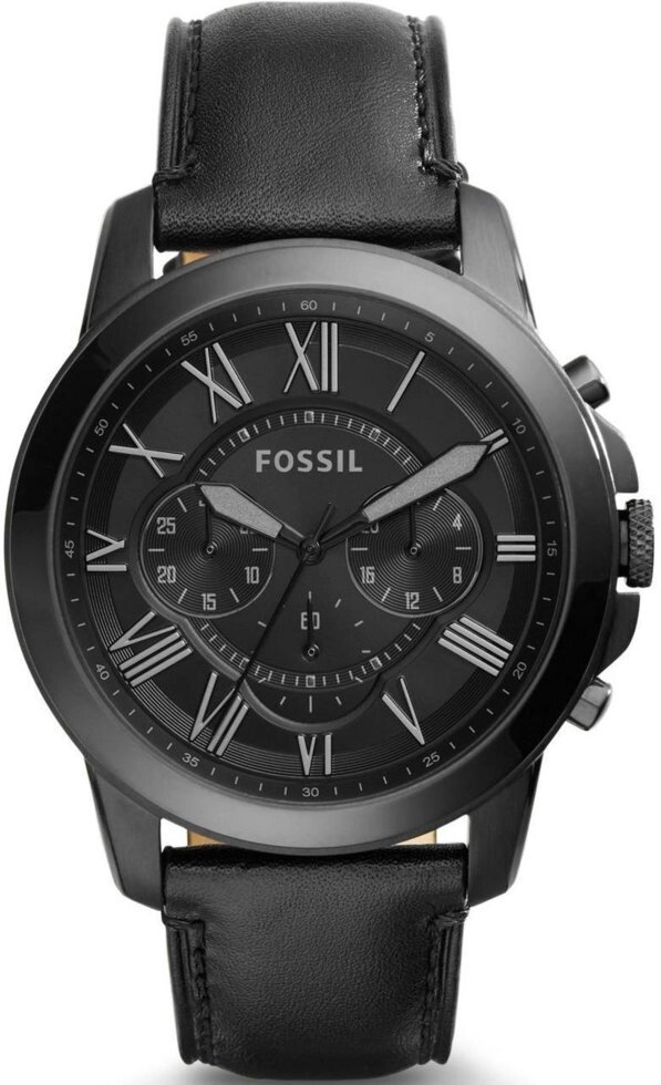 Годинники наручні чоловічі FOSSIL FS5132 кварцові, ремінець з шкіри, чорні, США від компанії "Cronos" поза часом - фото 1