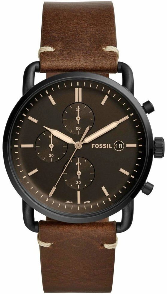 Годинники наручні чоловічі FOSSIL FS5403 кварцові, ремінець з шкіри, США від компанії "Cronos" поза часом - фото 1
