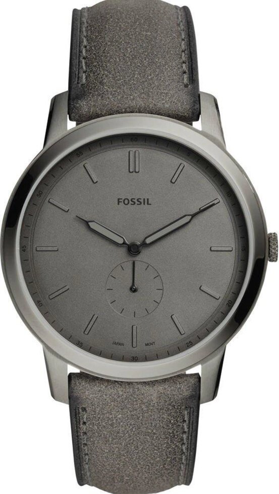 Годинники наручні чоловічі FOSSIL FS5445 кварцові, ремінець з шкіри, сірі, США від компанії "Cronos" поза часом - фото 1