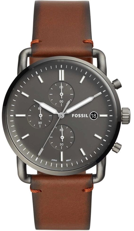 Годинники наручні чоловічі FOSSIL FS5523 кварцові, ремінець з шкіри, США від компанії "Cronos" поза часом - фото 1