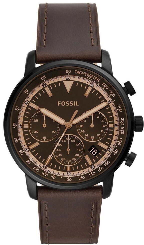 Годинники наручні чоловічі FOSSIL FS5529 кварцові, ремінець з шкіри, США від компанії "Cronos" поза часом - фото 1