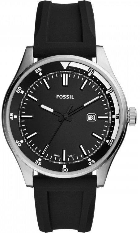 Годинники наручні чоловічі FOSSIL FS5535 кварцові, каучуковий ремінець, чорні, США від компанії "Cronos" поза часом - фото 1