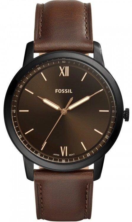 Годинники наручні чоловічі FOSSIL FS5557SET кварцові, ремінець з шкіри, США від компанії "Cronos" поза часом - фото 1