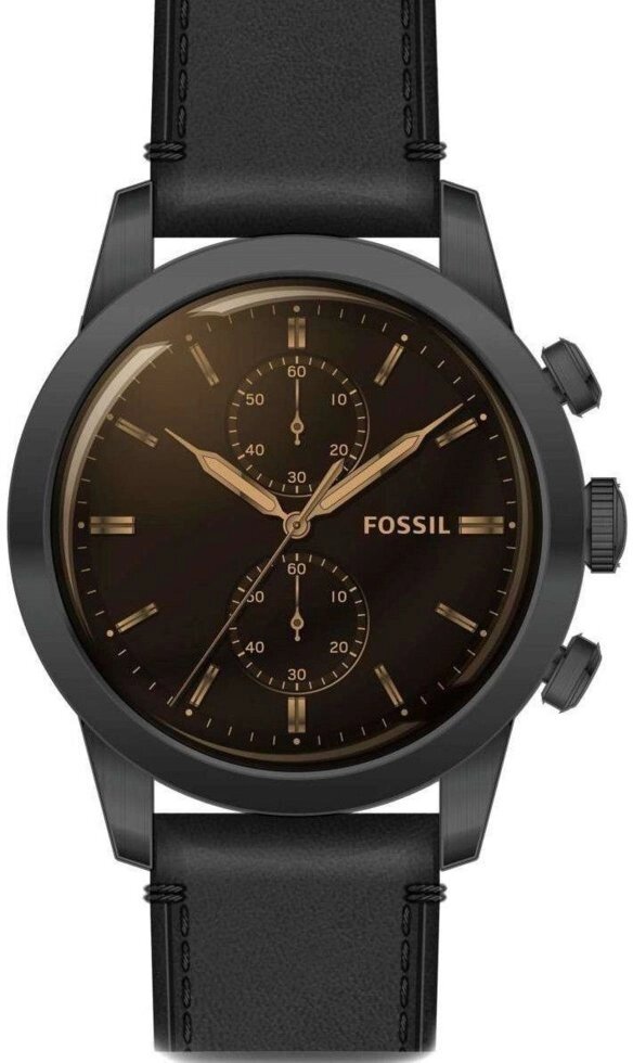 Годинники наручні чоловічі FOSSIL FS5585 кварцові, ремінець з шкіри, США від компанії "Cronos" поза часом - фото 1