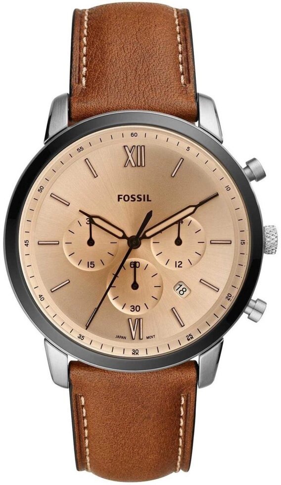 Годинники наручні чоловічі FOSSIL FS5627 кварцові, ремінець з шкіри, США від компанії "Cronos" поза часом - фото 1