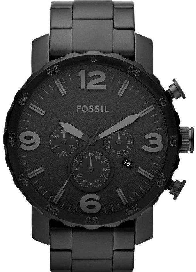 Годинники наручні чоловічі FOSSIL JR1401 кварцові, на браслеті, чорні, США від компанії "Cronos" поза часом - фото 1
