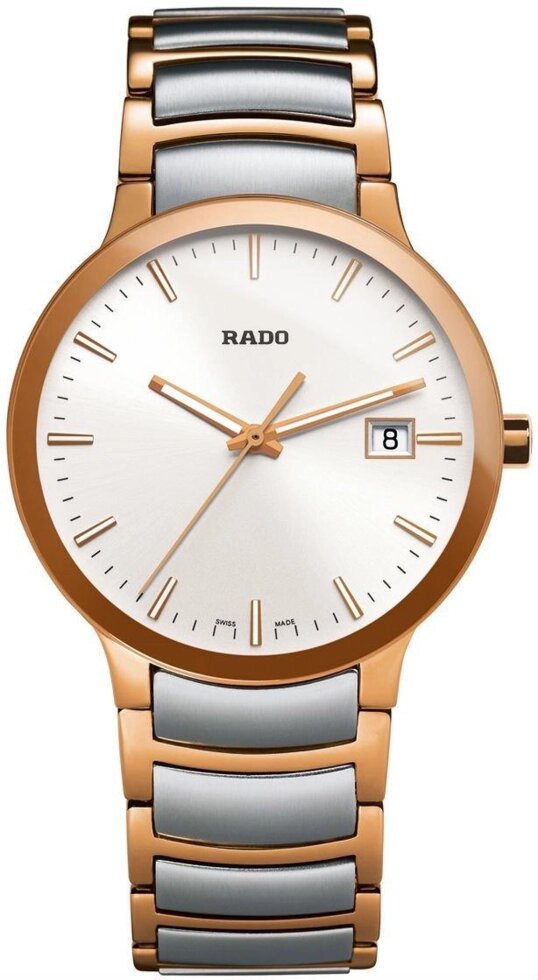 Годинники наручні чоловічі RADO CENTRIX 01.115.0554.3.010/R30554103, кварц, сталь, PVD-покриття (рожевий від компанії "Cronos" поза часом - фото 1