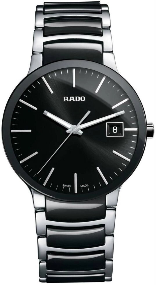 Годинники наручні чоловічі RADO CENTRIX 01.115.0934.3.016/R30934162 кварцові, кераміка - сталь, біколор від компанії "Cronos" поза часом - фото 1