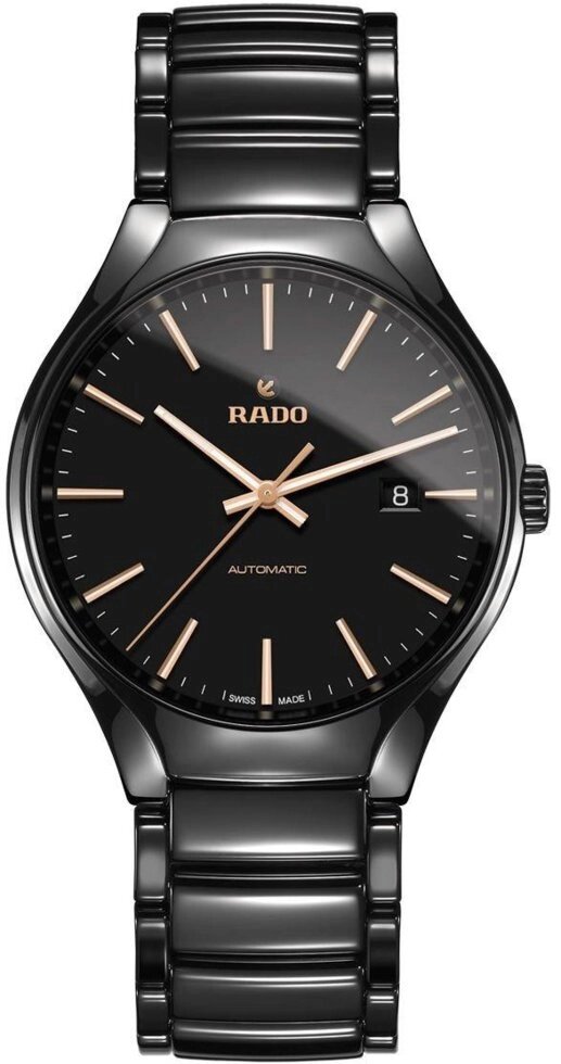 Годинники наручні чоловічі RADO TRUE AUTOMATIC 01.763.0056.3.016/R27056162 з автоподзаводом, кераміка від компанії "Cronos" поза часом - фото 1