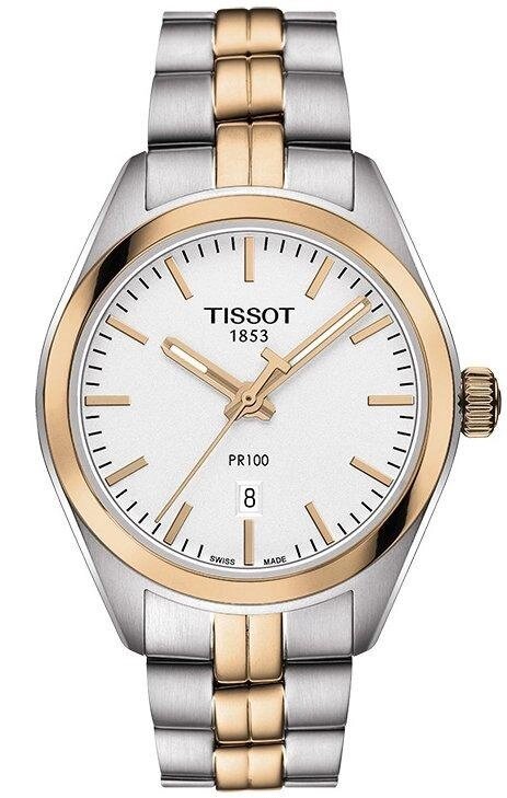 Годинники наручні жіночі біколорние Tissot PR 100 LADY T101.210.22.031.01 від компанії "Cronos" поза часом - фото 1