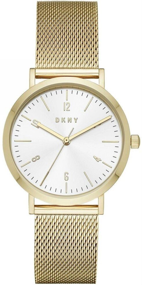 Годинники наручні жіночі DKNY NY2742 кварцові, "міланський" браслет кольору жовтого золота, США від компанії "Cronos" поза часом - фото 1
