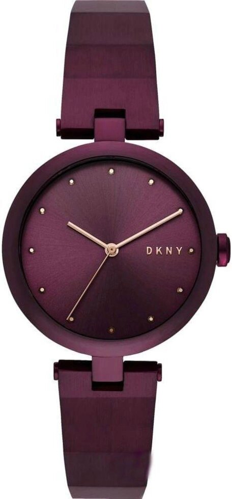Годинники наручні жіночі DKNY NY2754 кварцові, на браслеті, з фіанітами, фіолетові, США від компанії "Cronos" поза часом - фото 1
