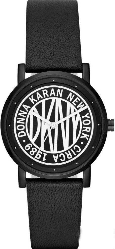 Годинники наручні жіночі DKNY NY2765 кварцові, чорний ремінець з шкіри, США від компанії "Cronos" поза часом - фото 1