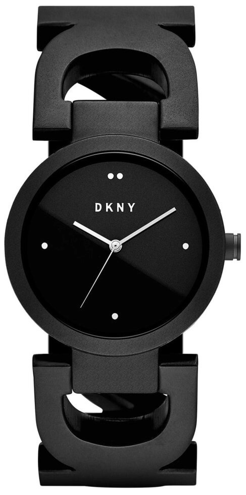 Годинники наручні жіночі DKNY NY2771 кварцові, чорні, браслет з літер, США від компанії "Cronos" поза часом - фото 1