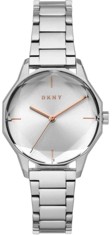 Годинники наручні жіночі DKNY NY2793 кварцові, з гранчастим склом, сріблясті, США від компанії "Cronos" поза часом - фото 1