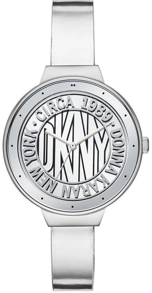 Годинники наручні жіночі DKNY NY2801 кварцові, сріблястий ремінець з шкіри, США від компанії "Cronos" поза часом - фото 1