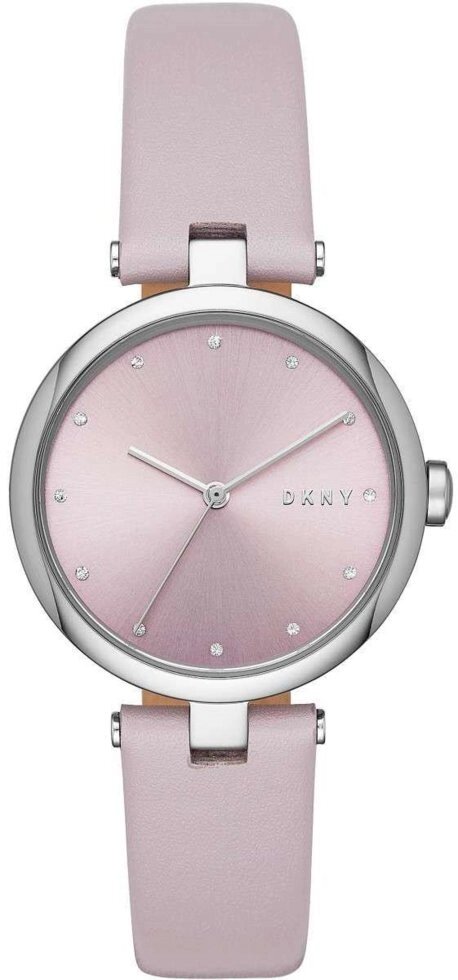 Годинники наручні жіночі DKNY NY2813 кварцові, сталь, ліловий ремінець з шкіри, США від компанії "Cronos" поза часом - фото 1