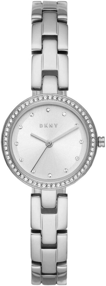 Годинники наручні жіночі DKNY NY2824 кварцові, з фіанітами, сріблясті, США від компанії "Cronos" поза часом - фото 1