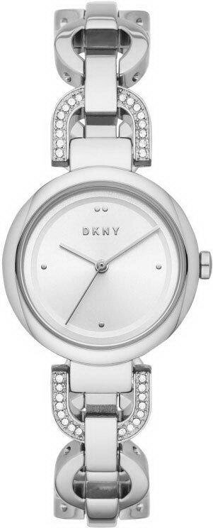 Годинники наручні жіночі DKNY NY2849 кварцові, браслет з фіанітами, сріблясті, США від компанії "Cronos" поза часом - фото 1