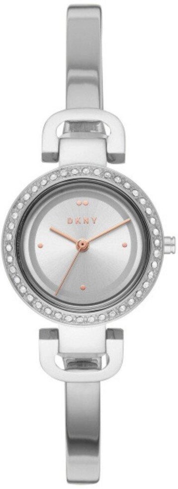 Годинники наручні жіночі DKNY NY2861 кварцові, з фіанітами, сріблясті, США від компанії "Cronos" поза часом - фото 1
