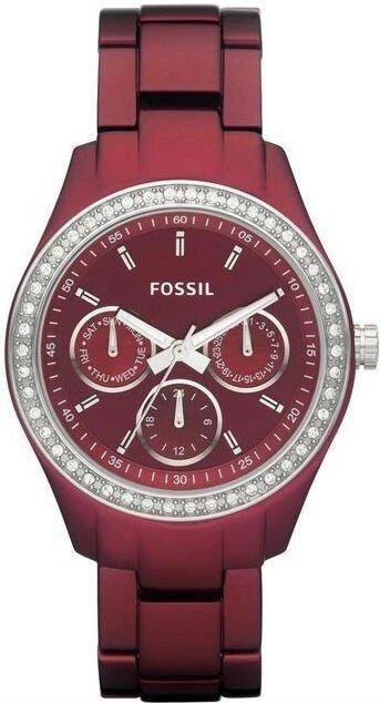 Годинники наручні жіночі FOSSIL ES2950 кварцові, на браслеті, бордові, США від компанії "Cronos" поза часом - фото 1