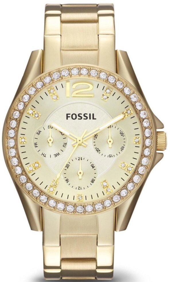 Годинники наручні жіночі FOSSIL ES3203 кварцові, на браслеті, колір жовтого золота, США від компанії "Cronos" поза часом - фото 1