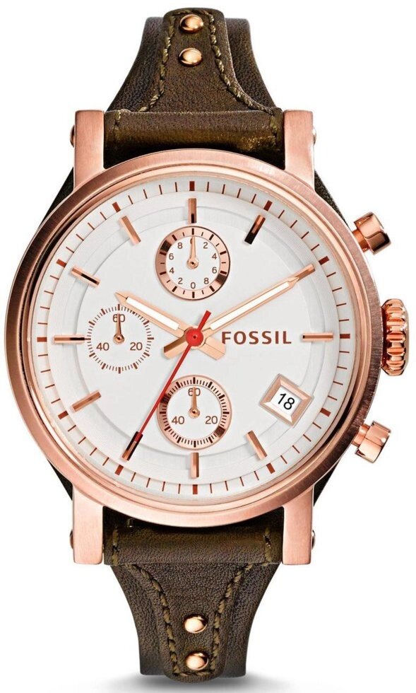 Годинники наручні жіночі FOSSIL ES3616 кварцові, шкіряний ремінець, США від компанії "Cronos" поза часом - фото 1