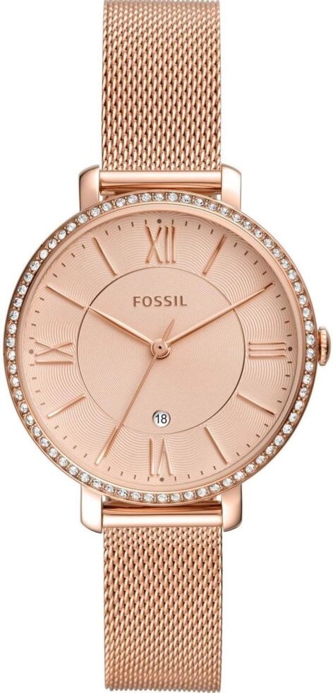 Годинники наручні жіночі FOSSIL ES4628 кварцові, "міланський" браслет, колір рожевого золота, США від компанії "Cronos" поза часом - фото 1