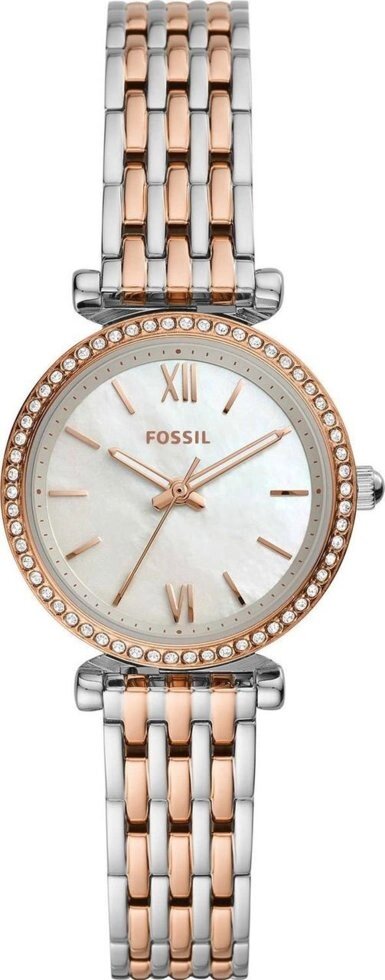 Годинники наручні жіночі FOSSIL ES4649 кварцові, з фіанітами, колір рожевого золота, США від компанії "Cronos" поза часом - фото 1