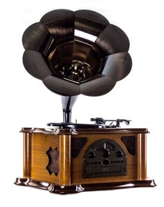 Грамофон "Сінатра" DAKLIN 11104-T02 з натурального дерева в стилі 20-х років