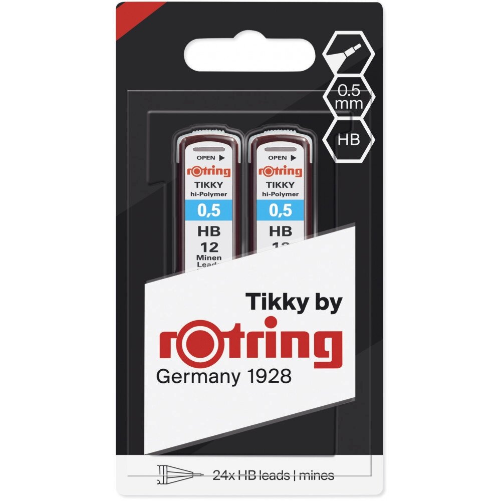 Грифелі Rotring 0,5 мм НВ (12) блістер 2шт R1904836 від компанії "Cronos" поза часом - фото 1