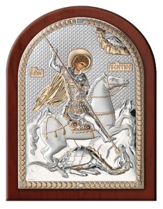 Ікона в сріблі Святий Георгій відкритий лик, розмір 1L ORO -60 x 85)