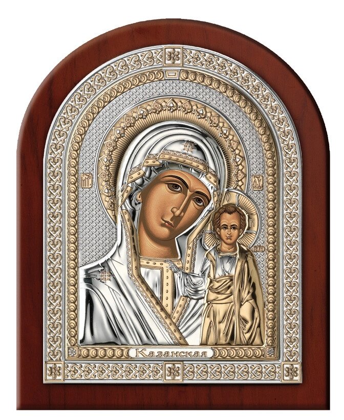 Ікона в сріблі Казанська Богоматір відкритий лик від компанії "Cronos" поза часом - фото 1