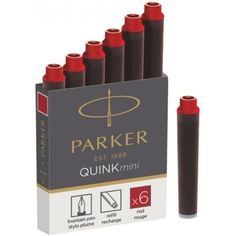 Картриджі для ручок Parker Quink Mini /6шт. крас. 11 510R від компанії "Cronos" поза часом - фото 1