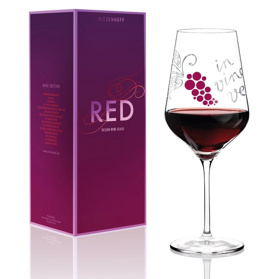Келих для червоного вина з кришталю Ritzenhoff 3000012, дизайн від Ніколь Вінтер, об'єм 580 мл, висота 24 см від компанії "Cronos" поза часом - фото 1