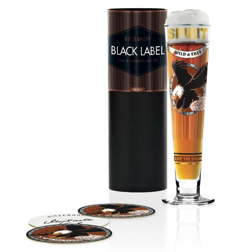Келих для пива скляний Ritzenhoff 1010248, дизайн "Black Label" від Міхаели Кох, об'єм 300 мл від компанії "Cronos" поза часом - фото 1
