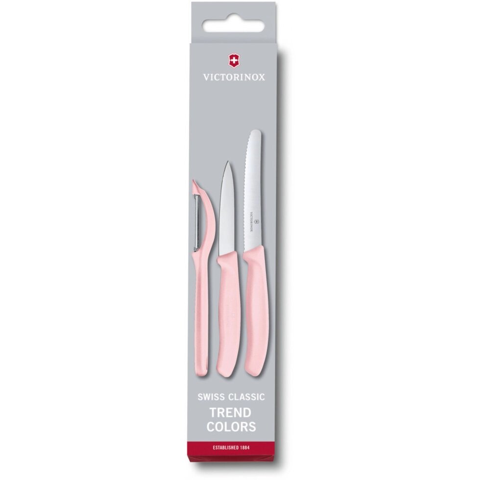 Кухонний набір Victorinox SwissClassic Paring Set 3шт з троянд. ручкою (2 ножа, овощечистка Universal) (GB) від компанії "Cronos" поза часом - фото 1