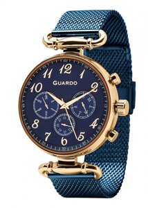 Чоловічі наручні годинники Guardo P11221(m) RgBlBl