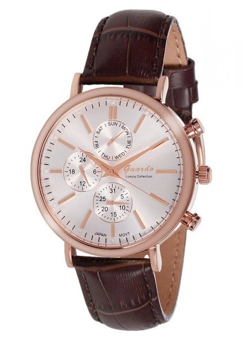 Мужские наручные часы Guardo S08654 RgWBr от компании "Cronos" вне времени - фото 1