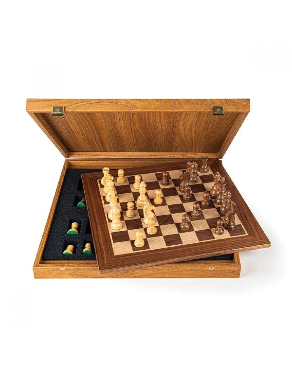 Набір дерев'яних шахів Manopoulos з шаховими фігурами Staunton, шахівниця з горіхового дерева 40 см від компанії "Cronos" поза часом - фото 1