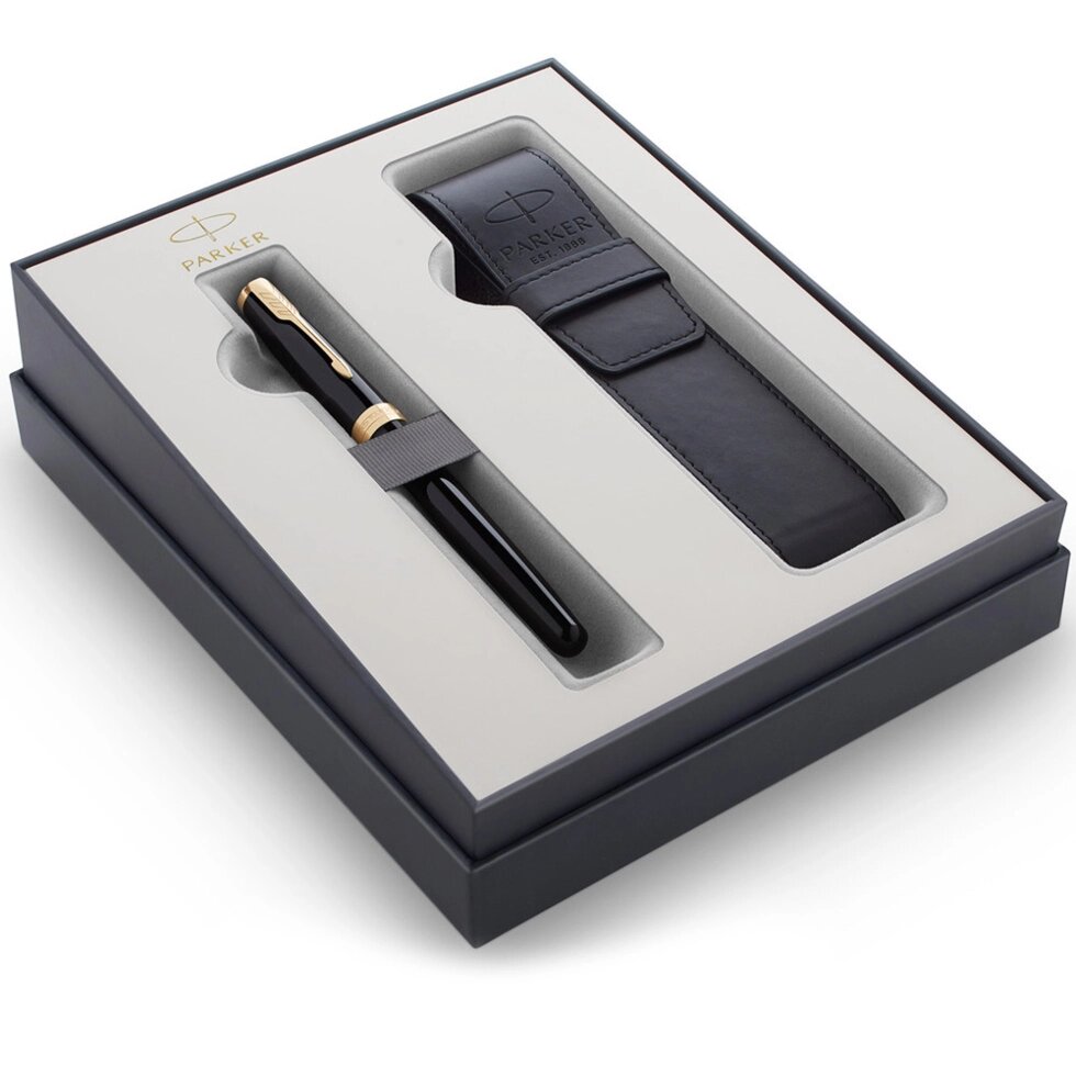 Набір Parker SONNET 17 Black Lacquer GT FP M + чорн. чохол в подар. уп. GIFT20 86 015b20 від компанії "Cronos" поза часом - фото 1