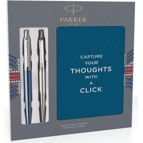 Набір ручок Parker JOTTER 17 Waterloo Blue CT BP + SS CT BP + блокнот в подар. упаковці PXMAS18 16 972b18 від компанії "Cronos" поза часом - фото 1