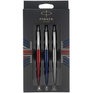 Набір ручок parker jotter 17 kensington red CT BP + royal blue CT GEL + SS CT PCL в подар. уп. london 16 992bl