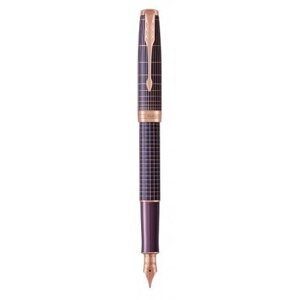 Ручка пір'яна Parker SONNET 17 Cisele Silver Purple Matrix PGT FP F 88 011 із срібла з золотим пером